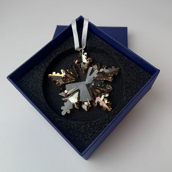 Swarovski Christmas Winter Sparkle Ornament, Gold Tone - Picture 1 of 9